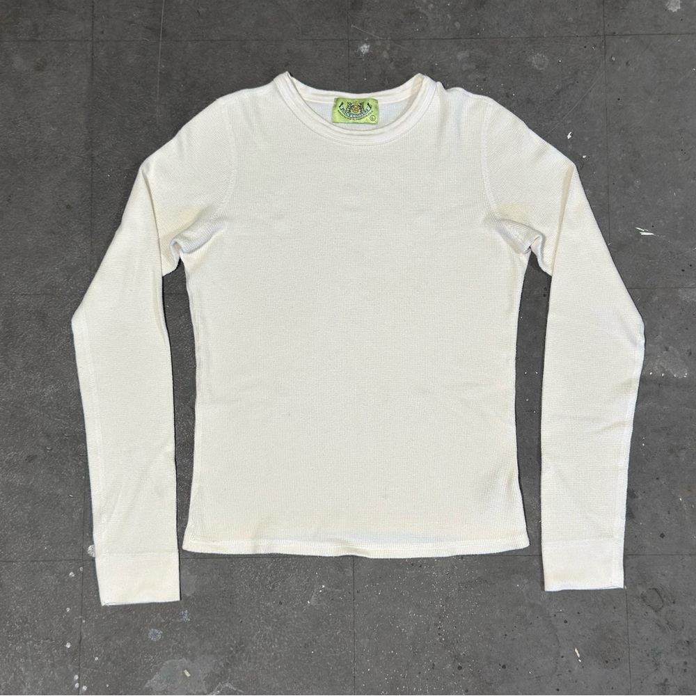 Vintage Y2K JUICY Couture Made In USA Waffle Knit Thermal Longsleeve Size Large